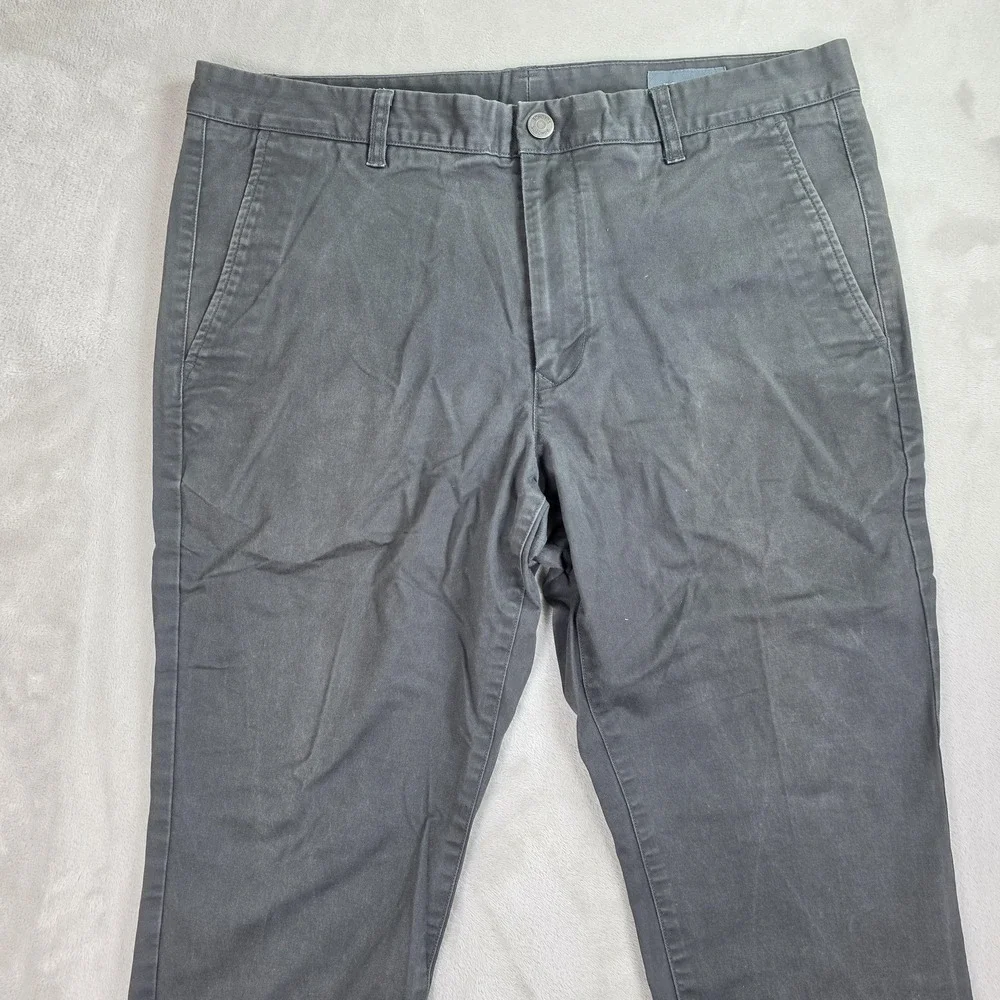 Bonobos Chino Pants Mens 36x30 Gray‎ Stretch Casual Slant Pockets Flat Front - Picture 2 of 10